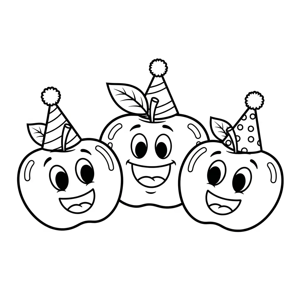 Manzanas para colorear para niño gratis