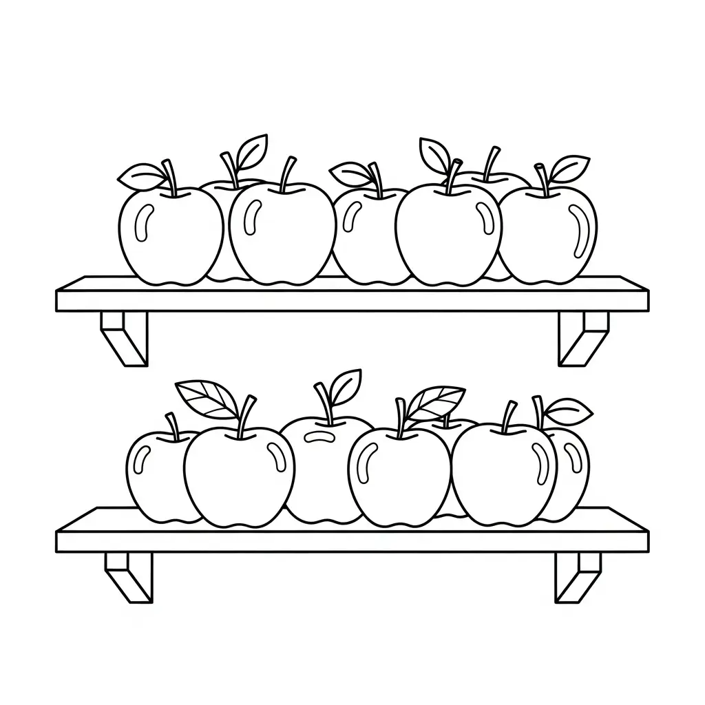 Manzanas para colorear para niño de 2 años