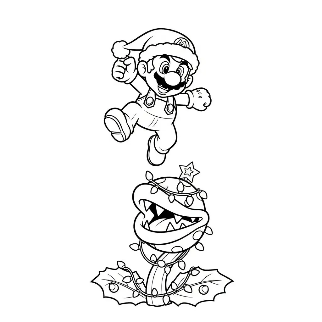 Mario de Navidad para colorear para imprimir gratis pdf