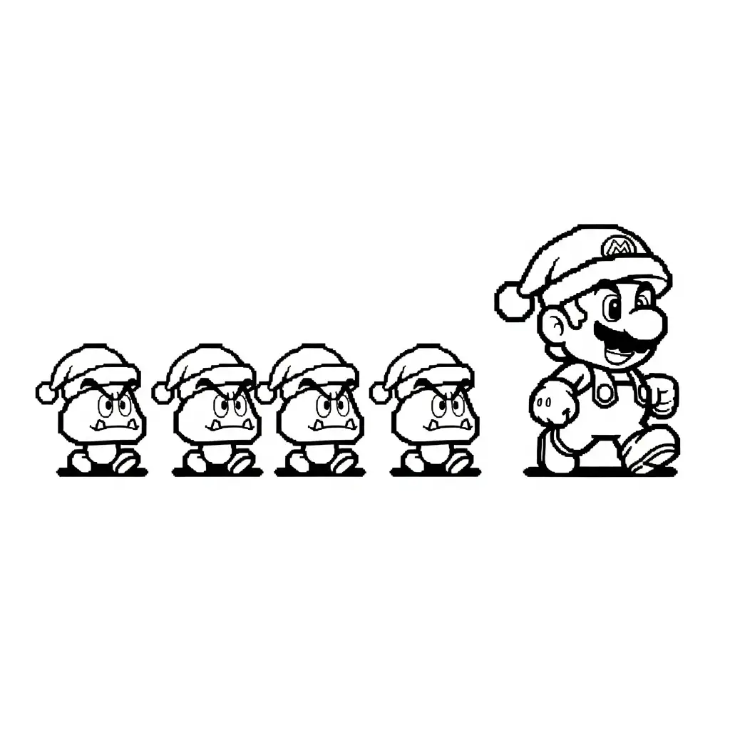 Mario de Navidad para colorear para niños