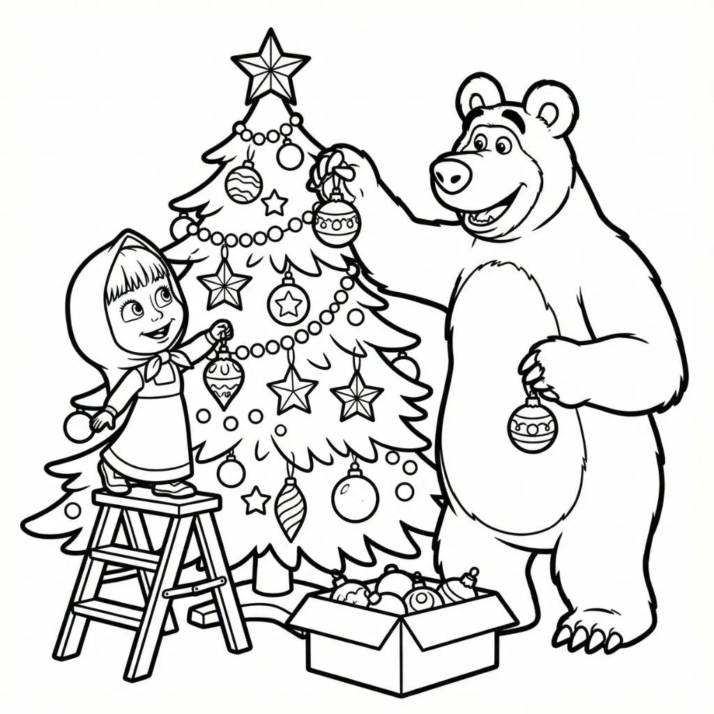 Masha y el Oso 9 para colorear para niño de 2 años