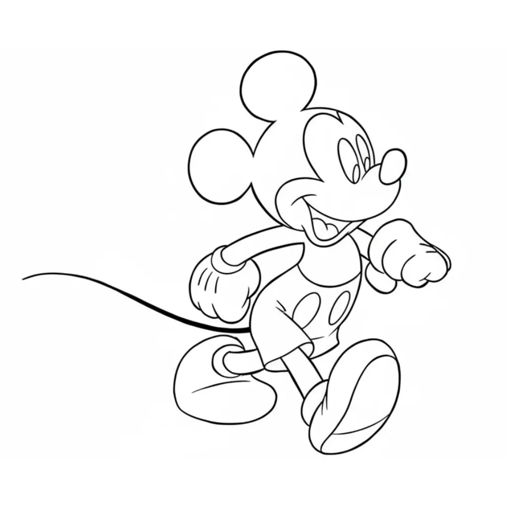Mickey Mouse 20 para colorear y recortar para imprimir