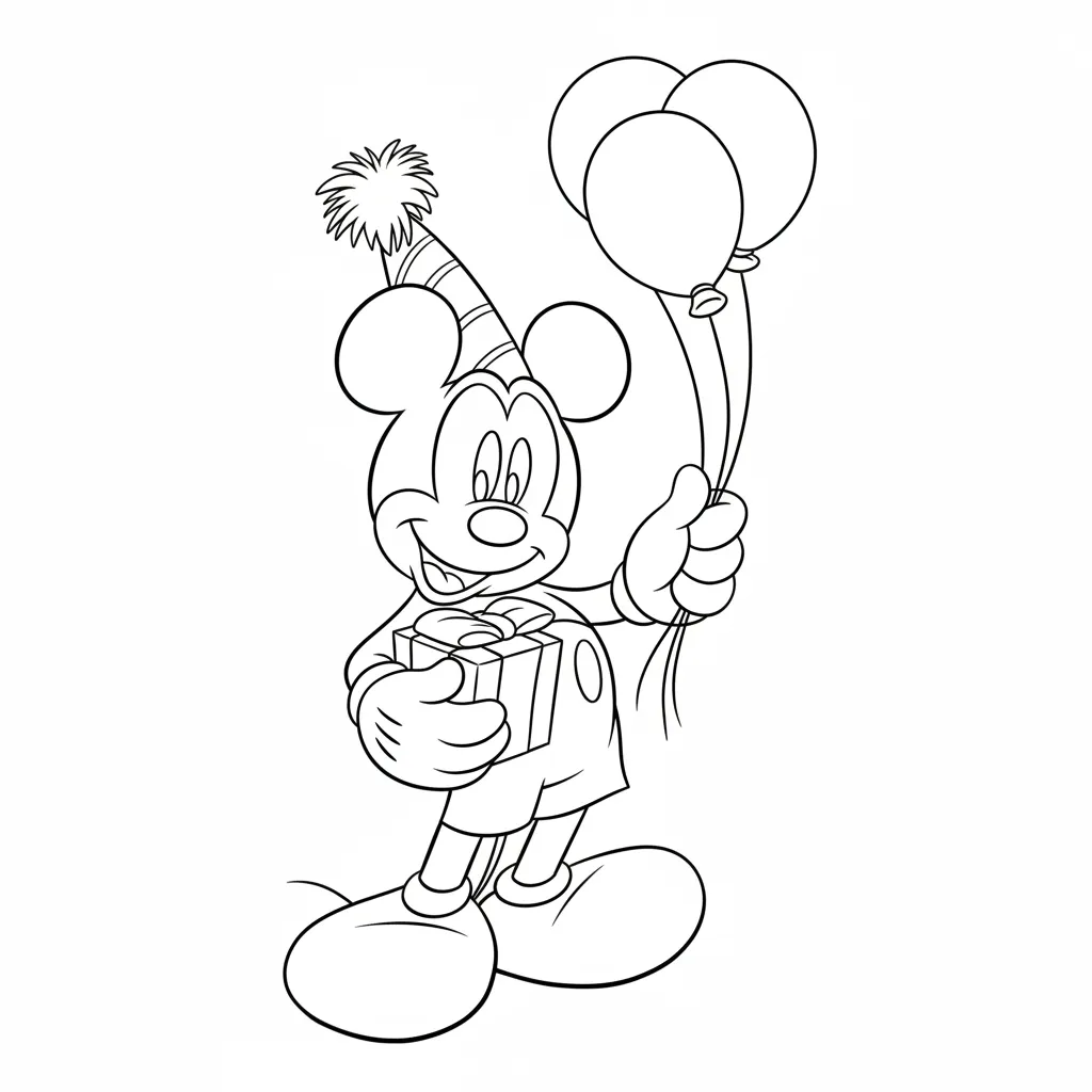 Mickey Mouse 3 para colorear para niño de 5 años