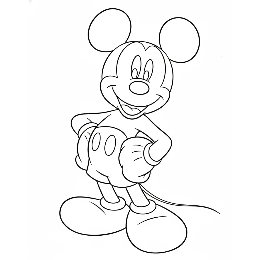 imagen de Mickey Mouse 4 para colorear para niño