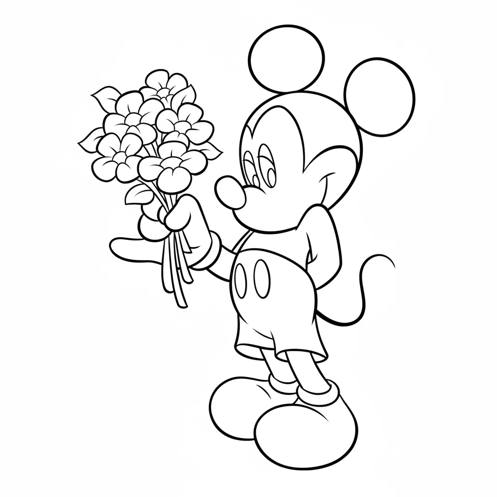 Mickey Mouse 5 para colorear para niño para imprimir