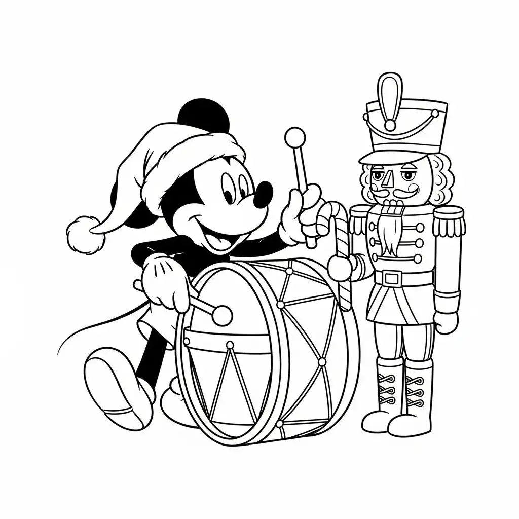 Mickey Mouse de Navidad para colorear para imprimir para niño de 4 años