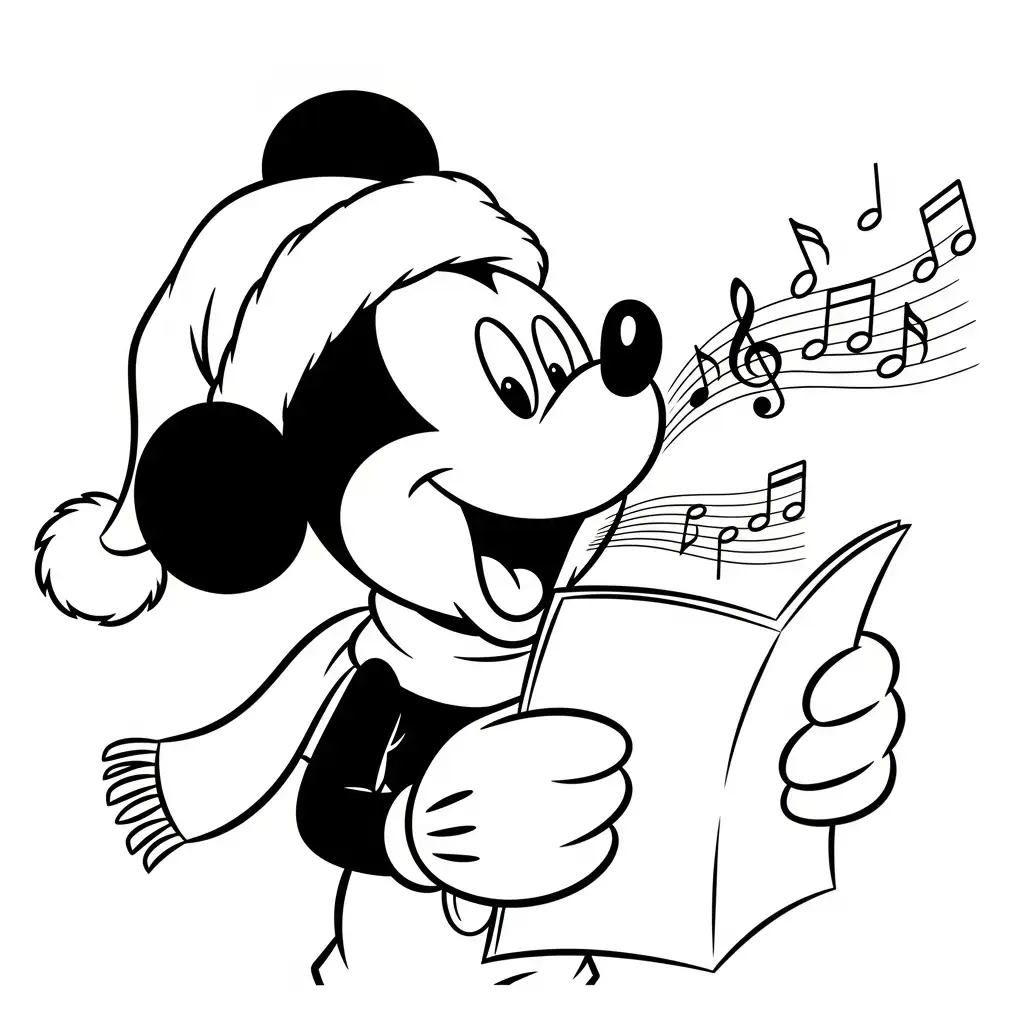 Mickey Mouse de Navidad para colorear para niño de 6 años