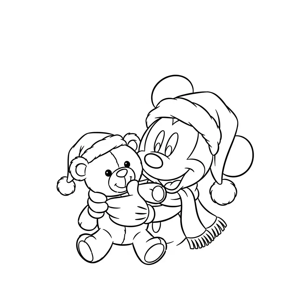 imagen para colorear Mickey Mouse de Navidad niño
