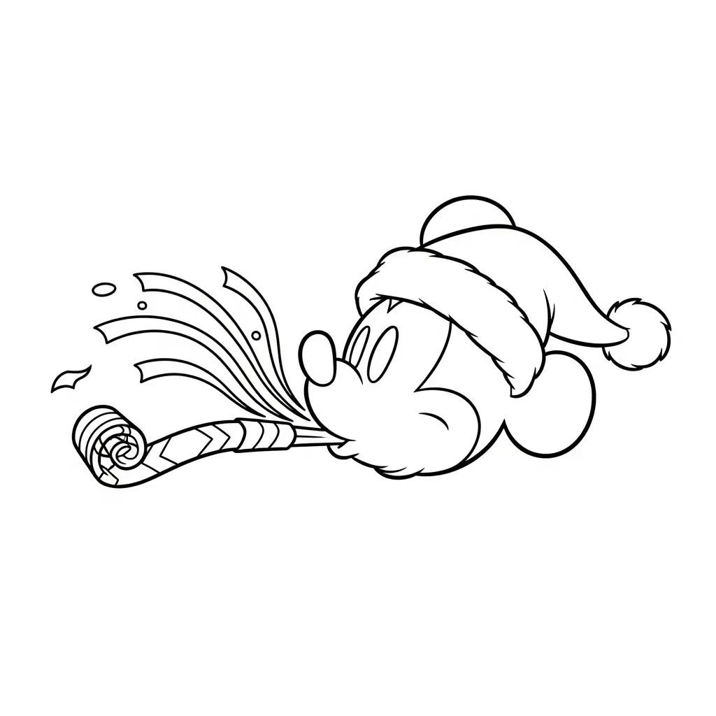 imprimir Mickey Mouse de Navidad para colorear gratis