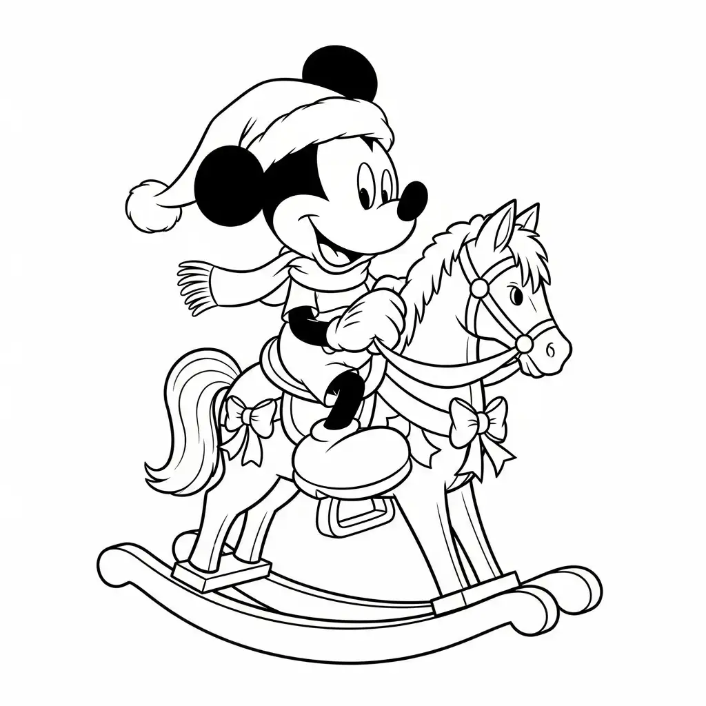 Mickey Mouse de Navidad para colorear para niño de 4 años