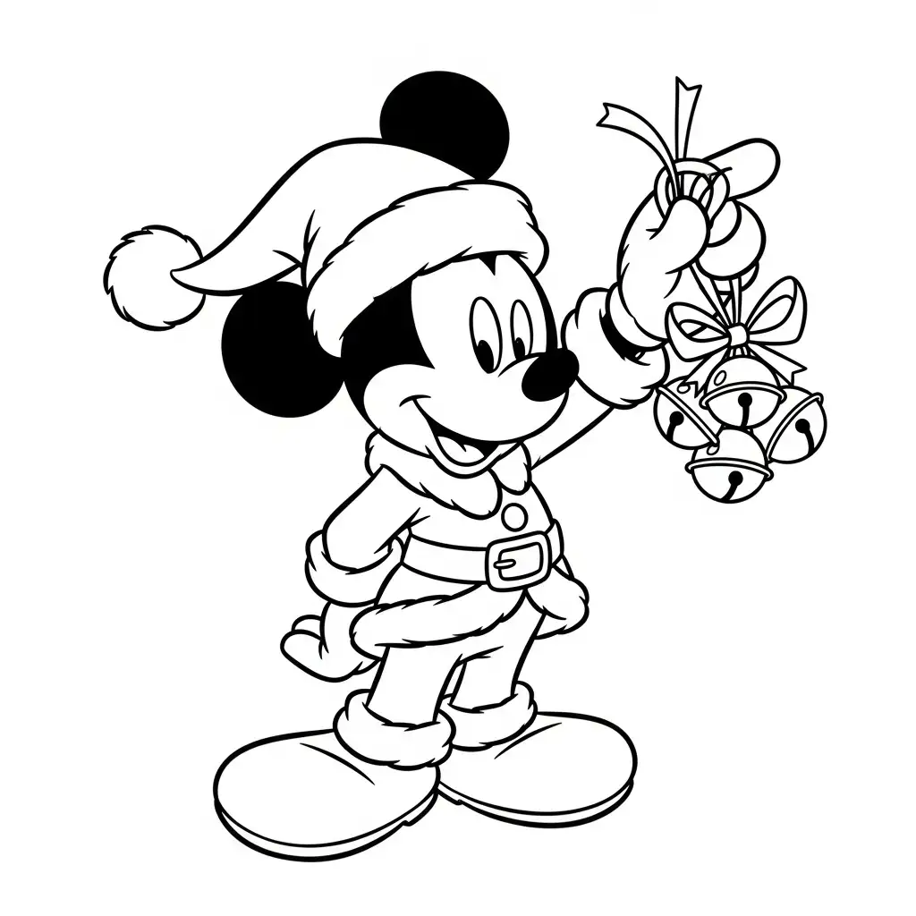 Mickey Mouse de Navidad para colorear para niño