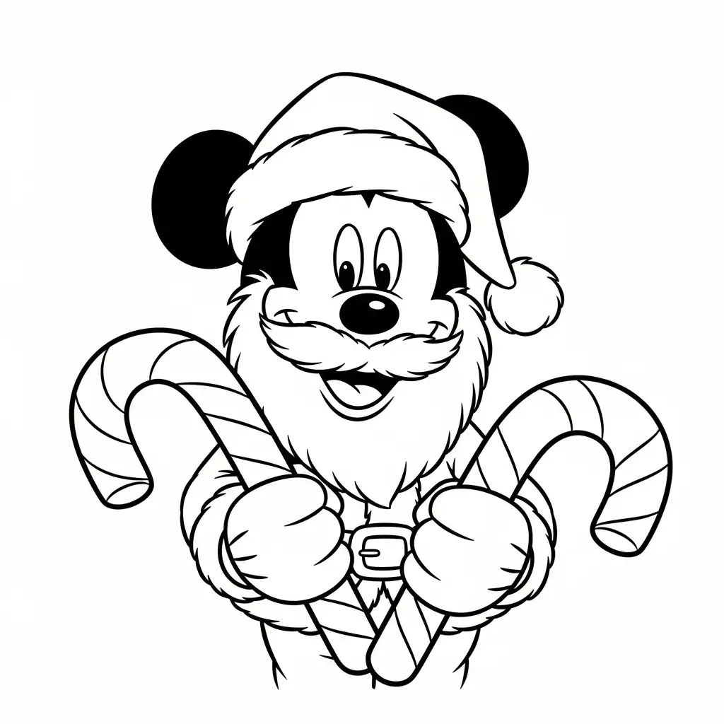 Mickey Mouse de Navidad para colorear para niño de 2 años