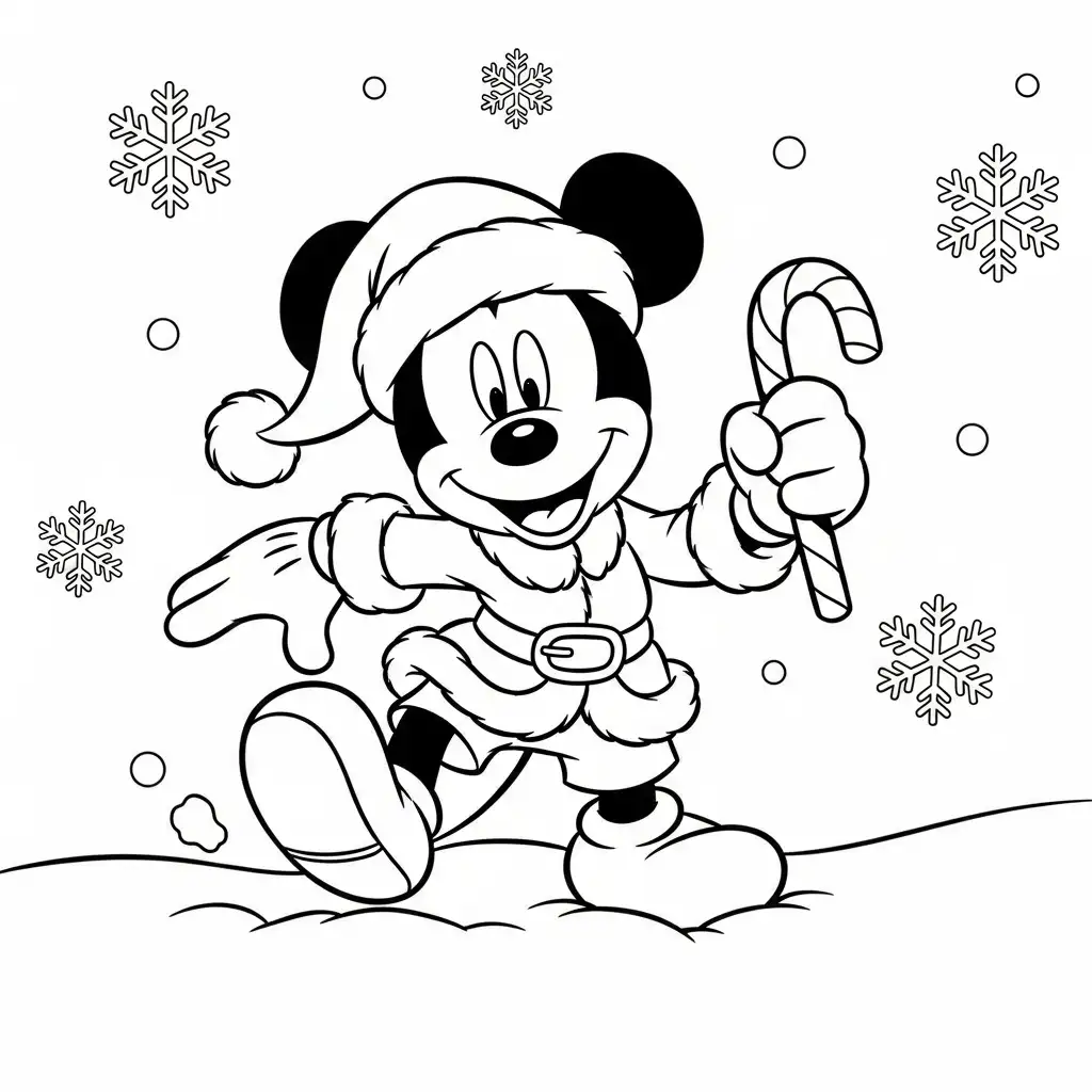 Mickey Mouse de Navidad para dibujar en línea 1