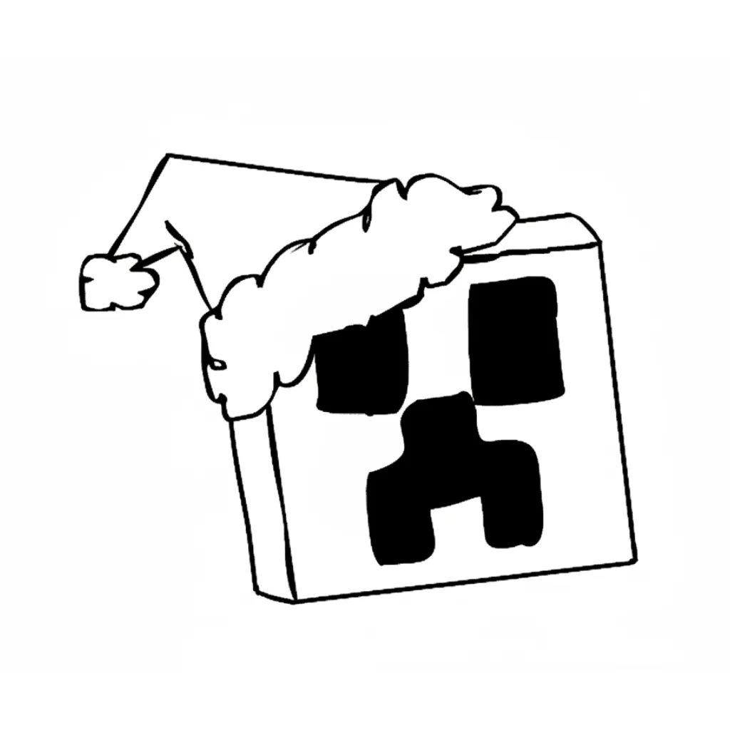 Minecraft de Navidad 1 para colorear para imprimir para niño de 8 años