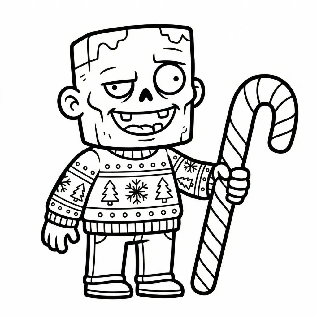 imagen de Minecraft de Navidad 11 para colorear para niño