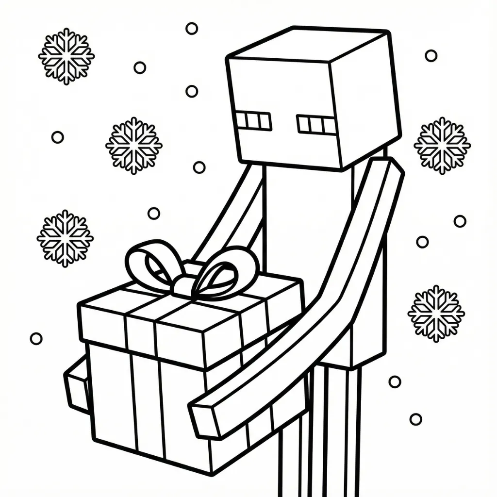Minecraft de Navidad 6 para colorear para imprimir gratis