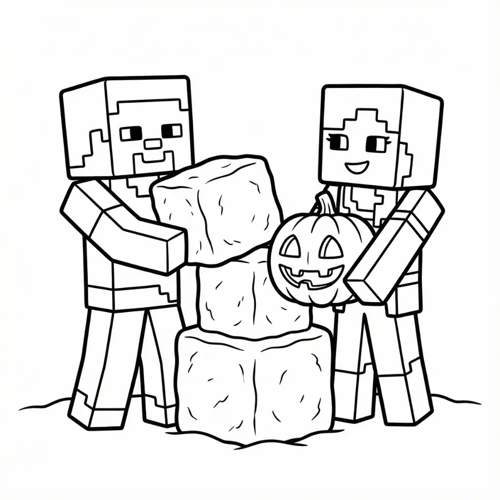 Minecraft de Navidad 7 para colorear en línea gratis