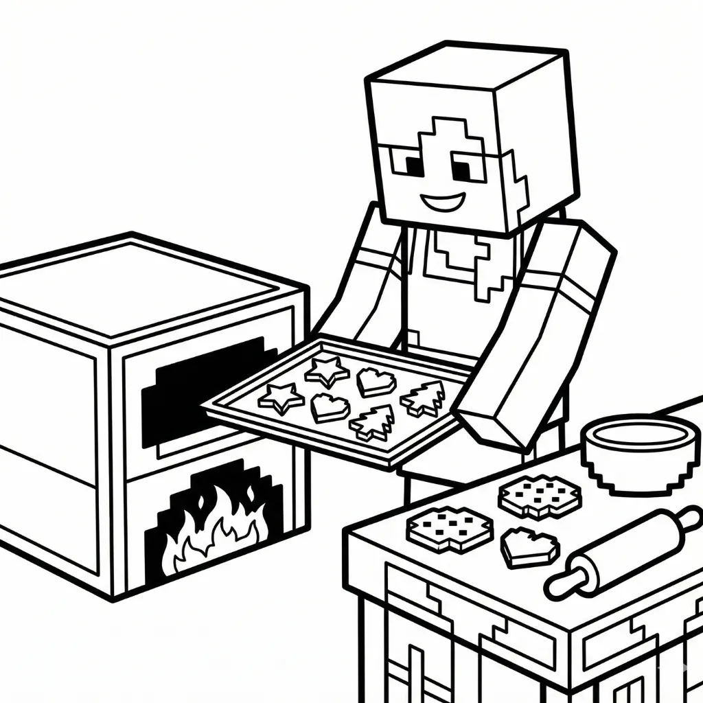 Minecraft de Navidad 9 para colorear gratis para imprimir