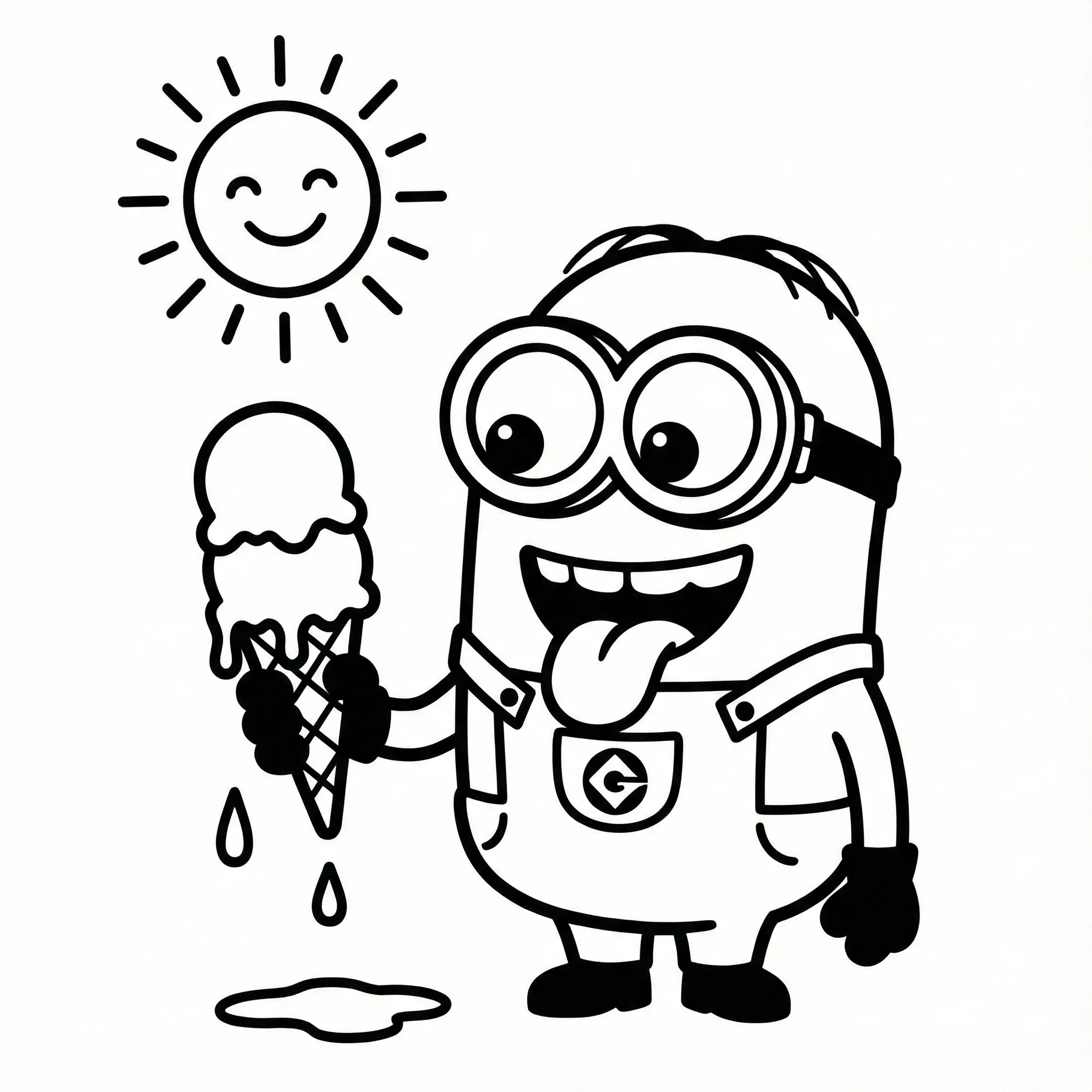 Minion 6 para colorear para primaria