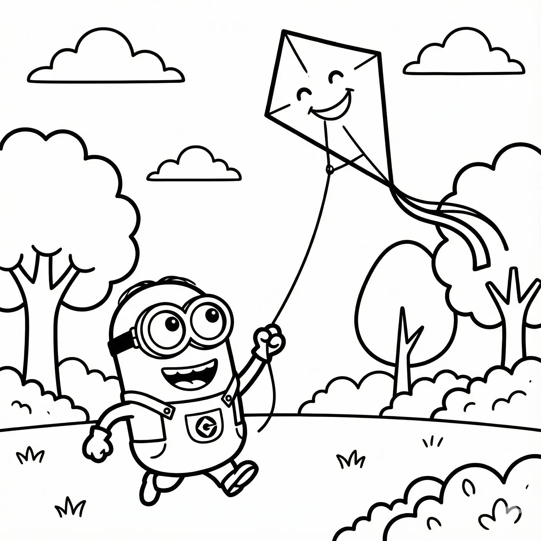 Minion 9 para colorear para imprimir para niño de 3 años