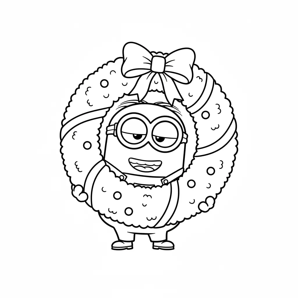 Minion de Navidad para colorear para imprimir gratis