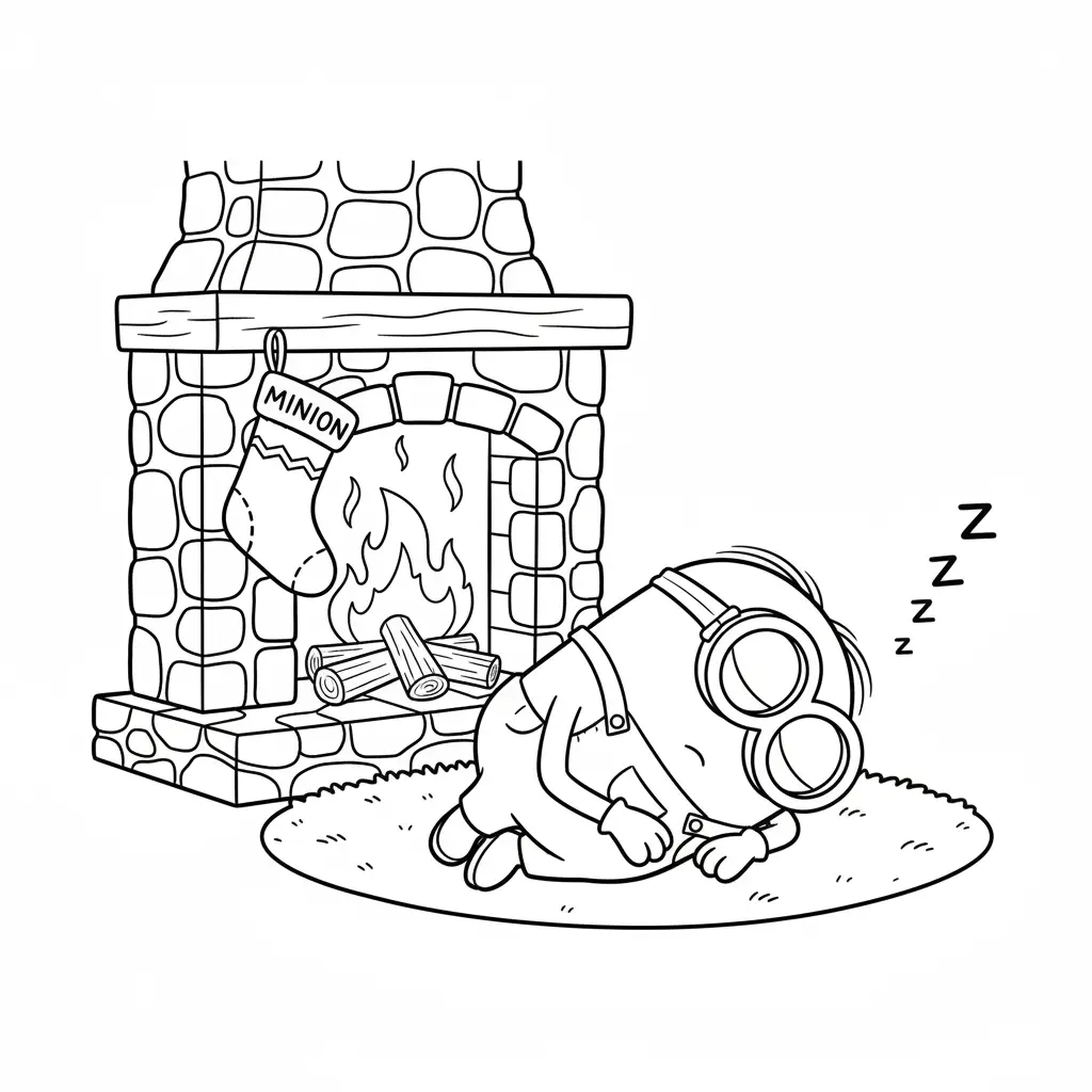 Minion de Navidad para colorear para imprimir para niño de 7 años