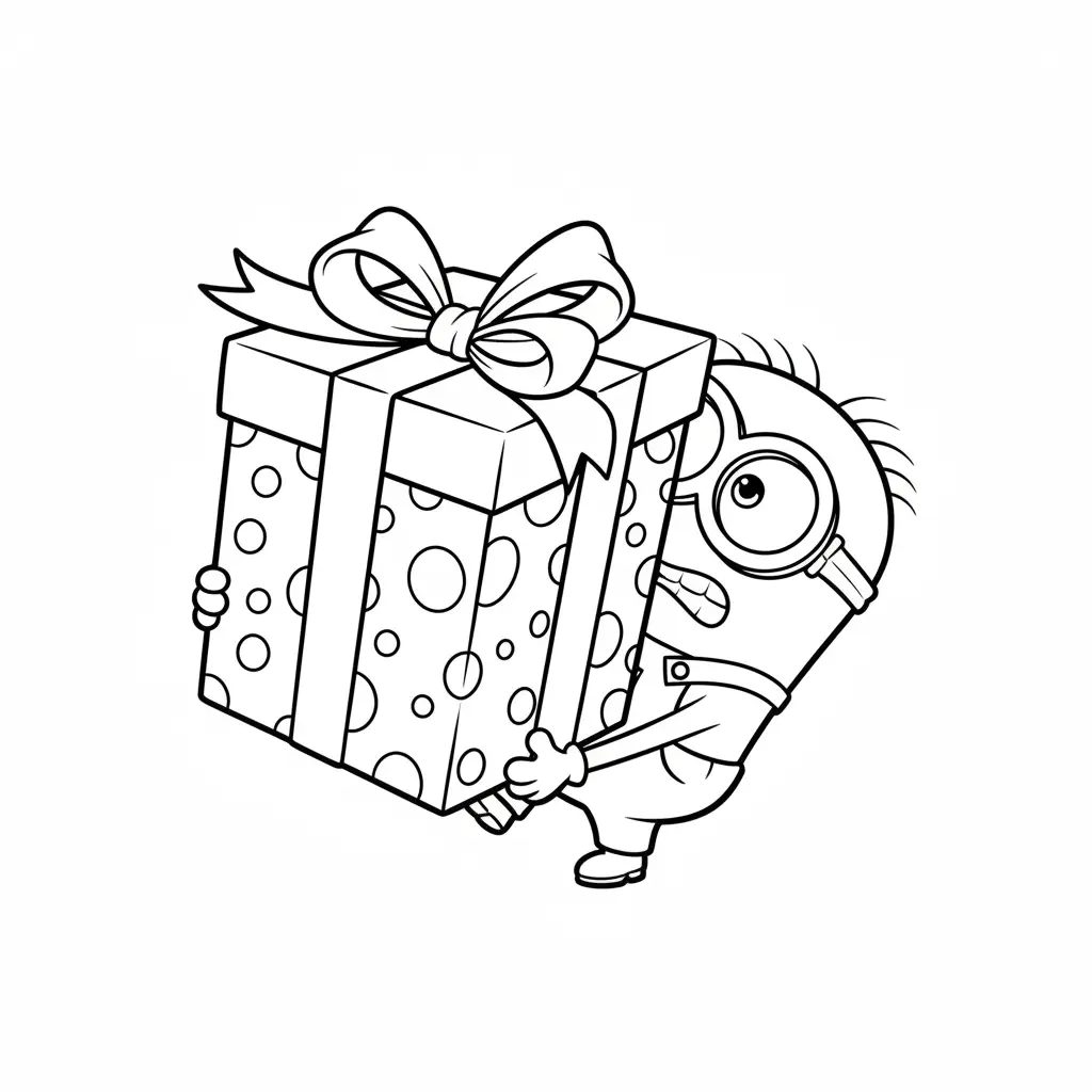 imagen de Minion de Navidad para colorear para niño