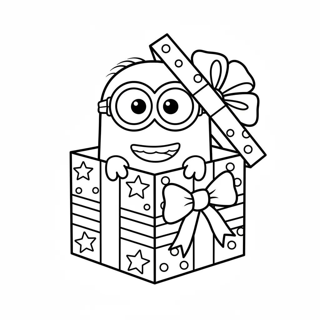 Minion de Navidad para colorear en línea para niño 1