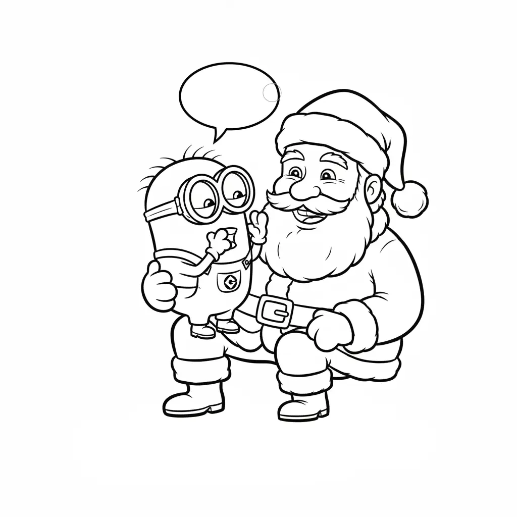 Minion de Navidad para colorear para imprimir para niños 1