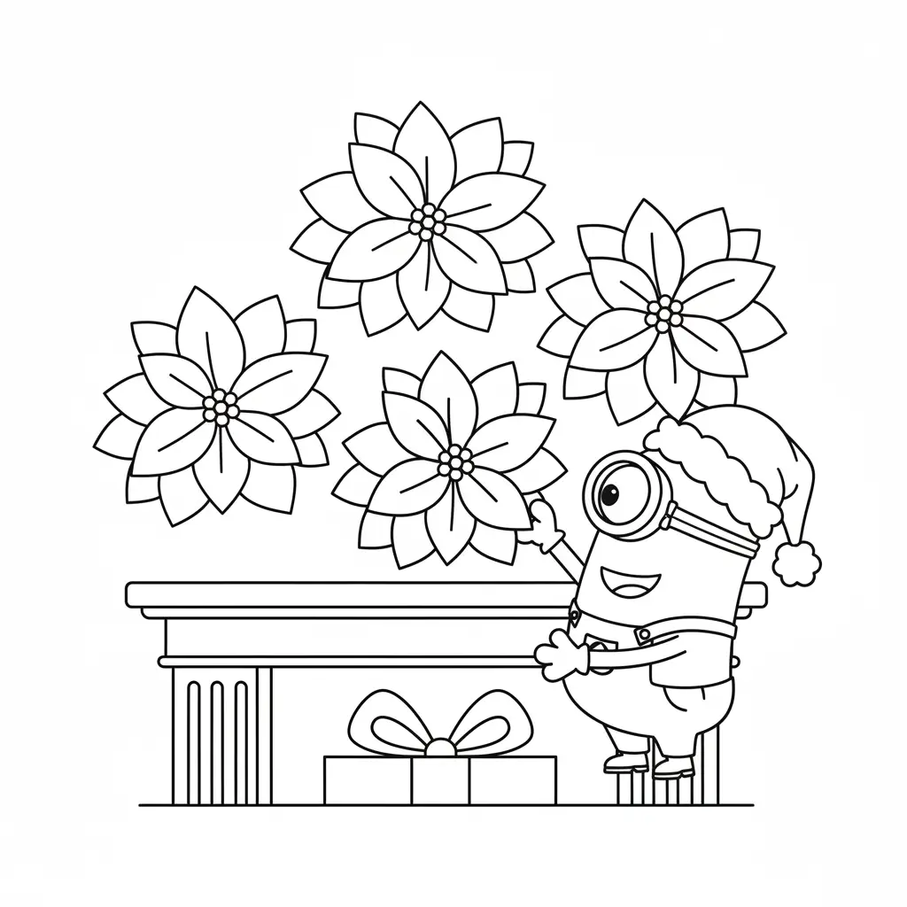 Minion de Navidad para colorear y recortar para imprimir