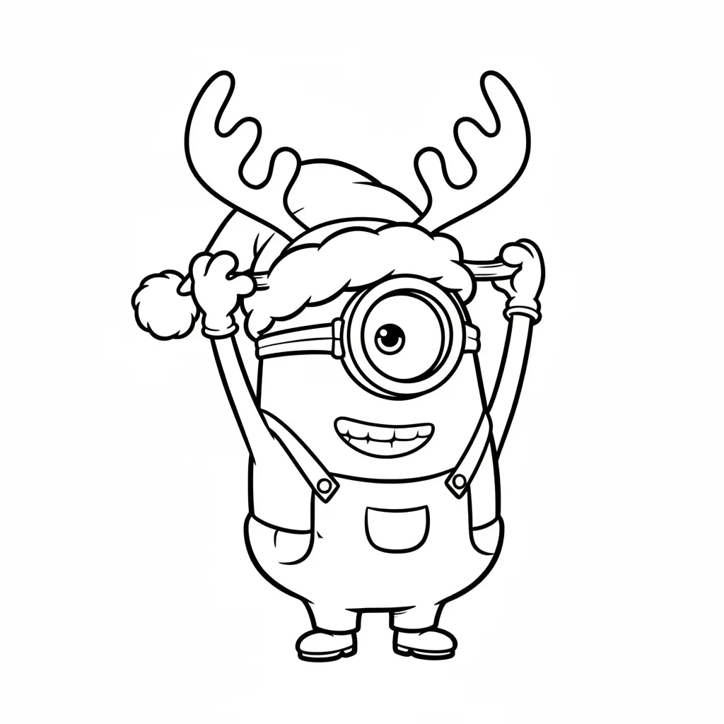 Minion de Navidad para colorear para niños