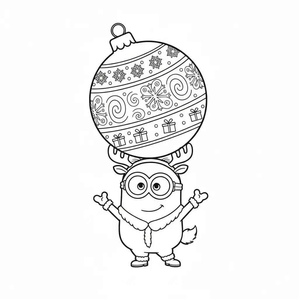 Minion de Navidad para colorear para imprimir para niño de 4 años