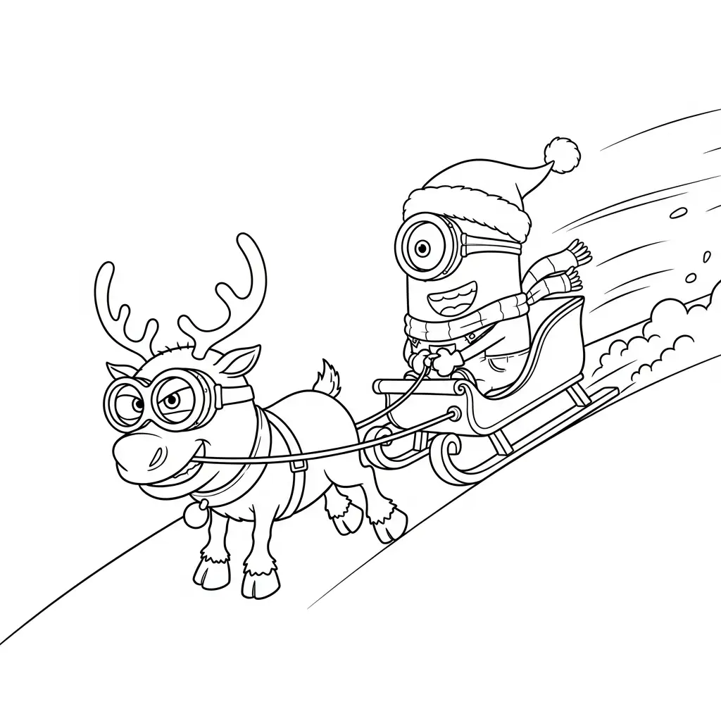 Minion de Navidad para colorear para imprimir para niño de 9 años 2