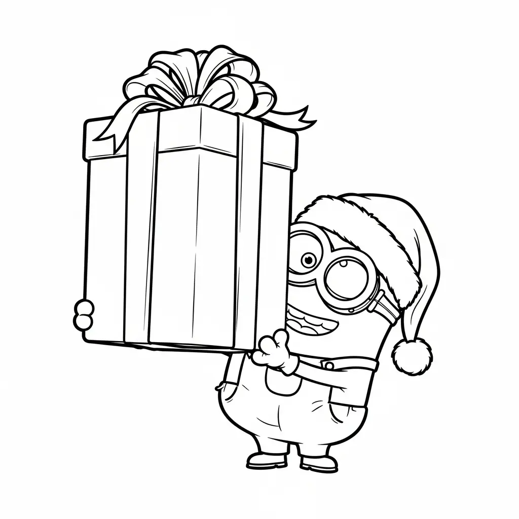 Minion de Navidad para colorear para niño de 7 años