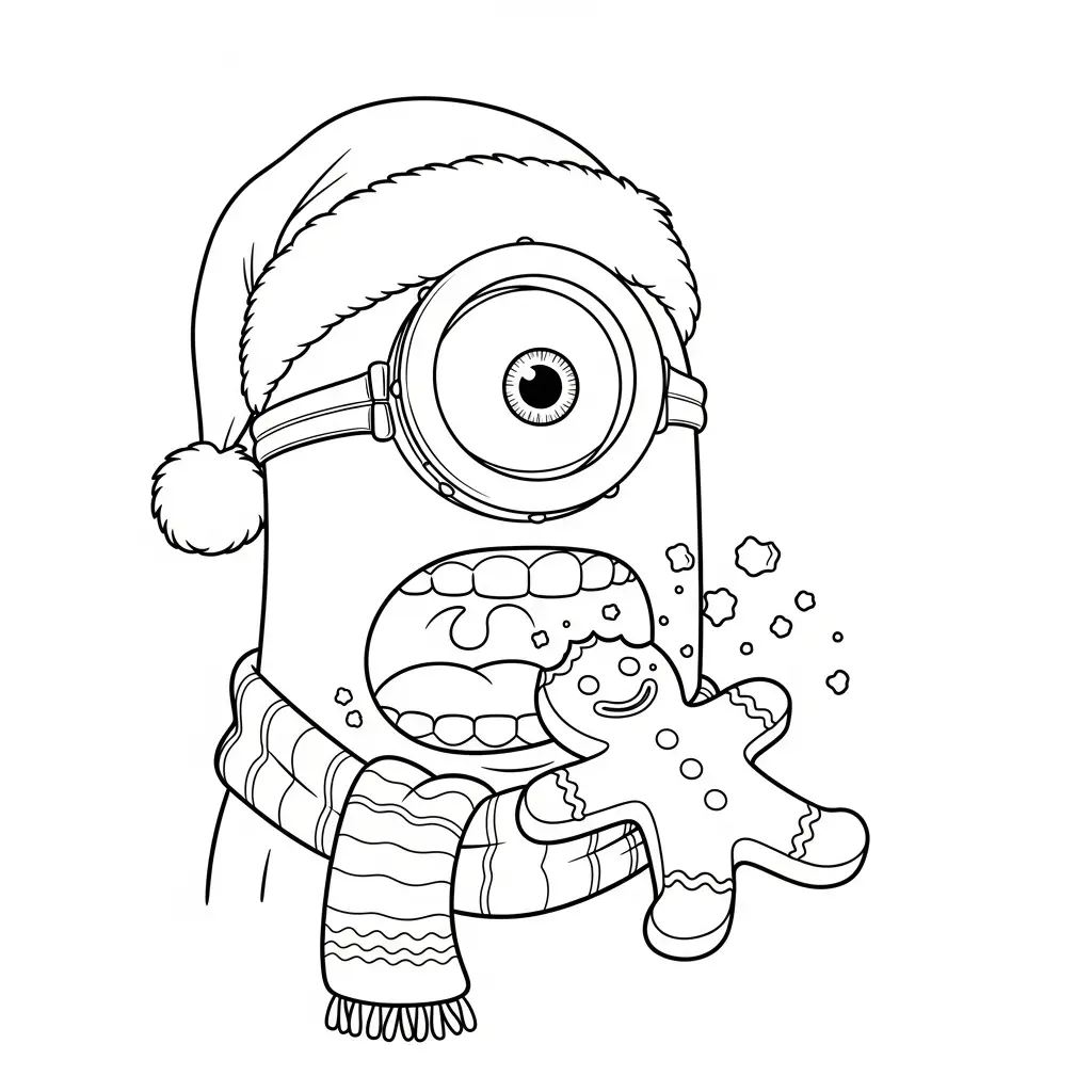 Minion de Navidad para colorear en línea 1