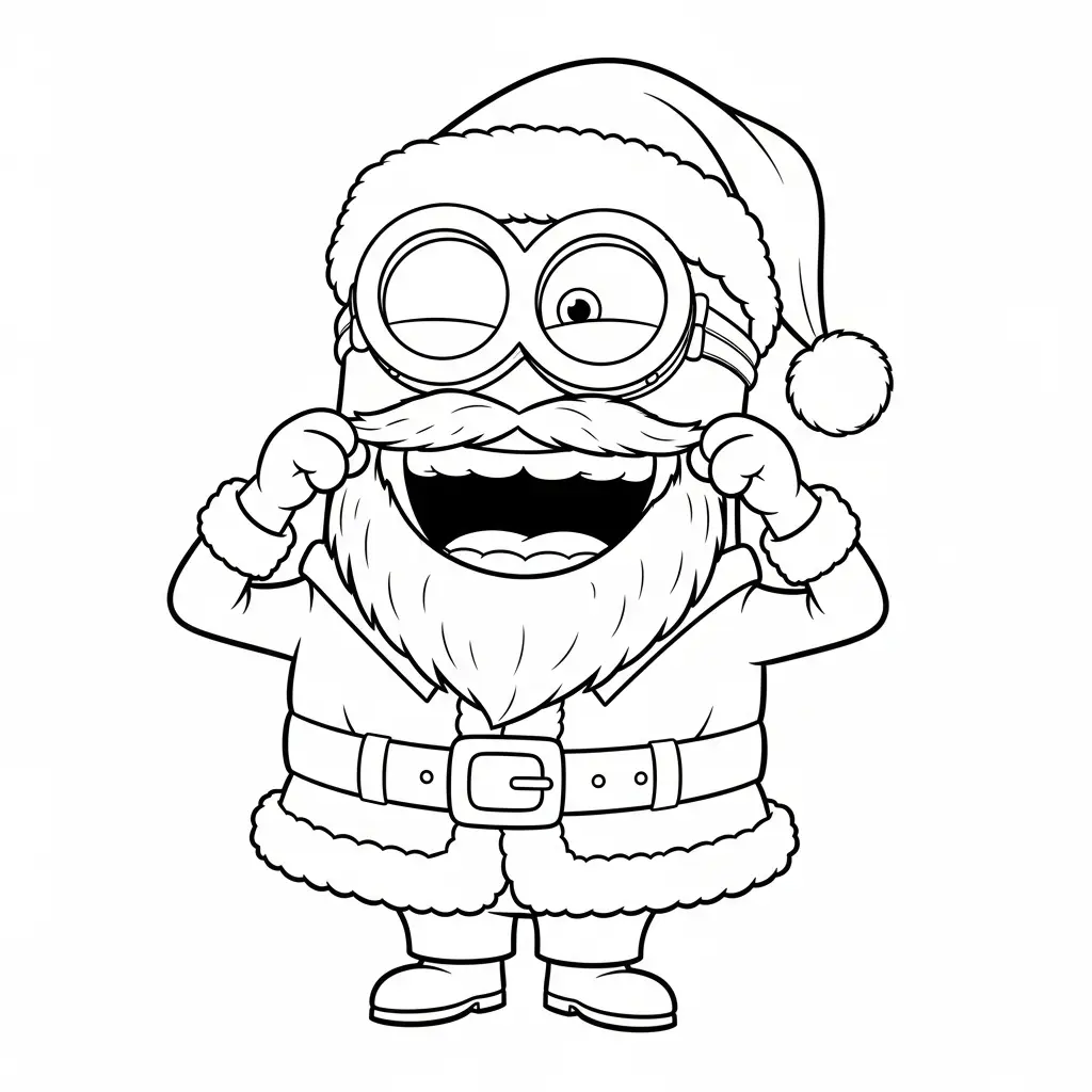 Minion de Navidad para colorear para niño para imprimir gratis 1
