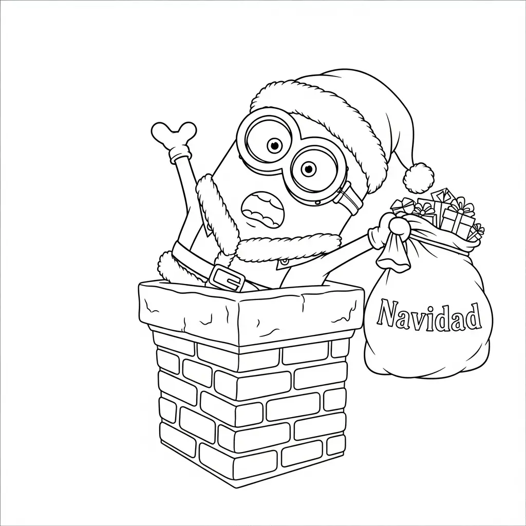descargar Minion de Navidad para colorear gratis