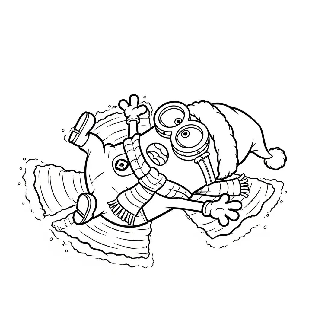 Minion de Navidad para colorear para imprimir para niño de 7 años 1