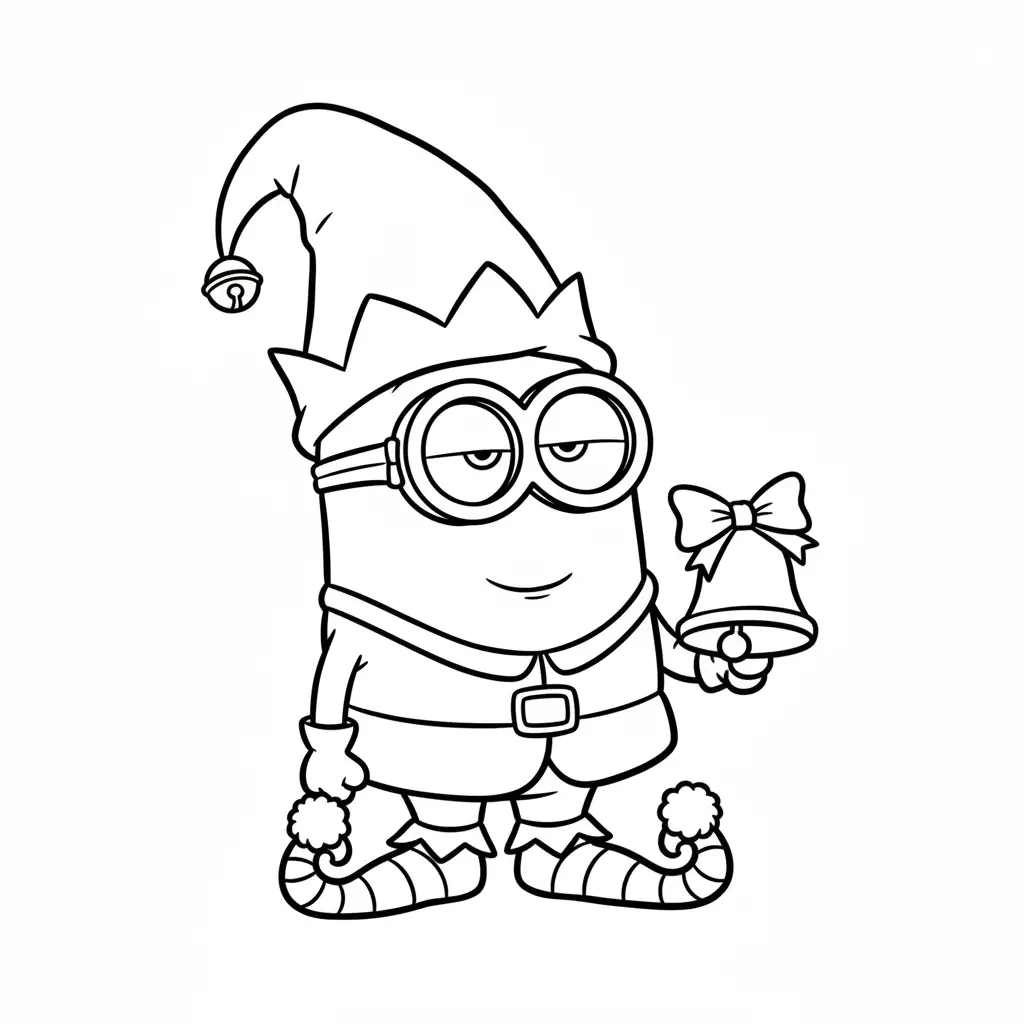 Minion de Navidad para colorear y aprendizaje