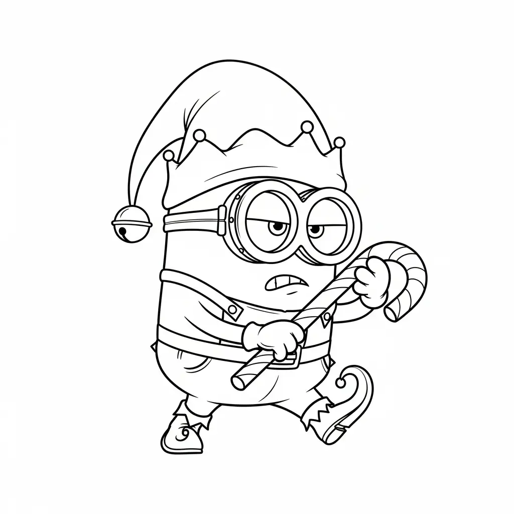 Minion de Navidad para colorear para imprimir para niño de 3 años