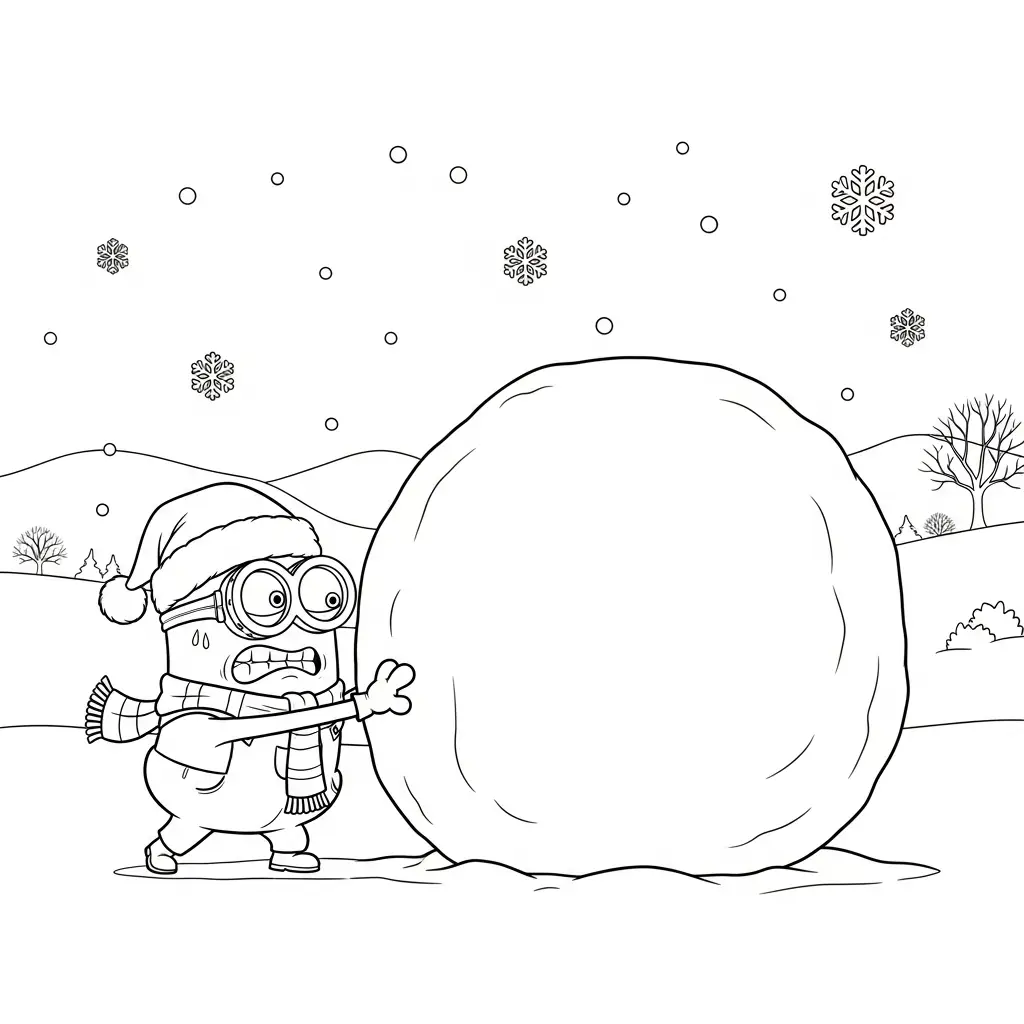 Minion de Navidad para colorear para niño