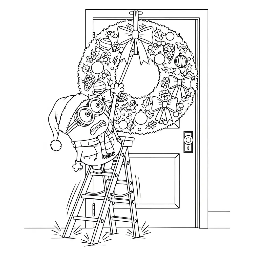 Minion de Navidad para dibujar en línea