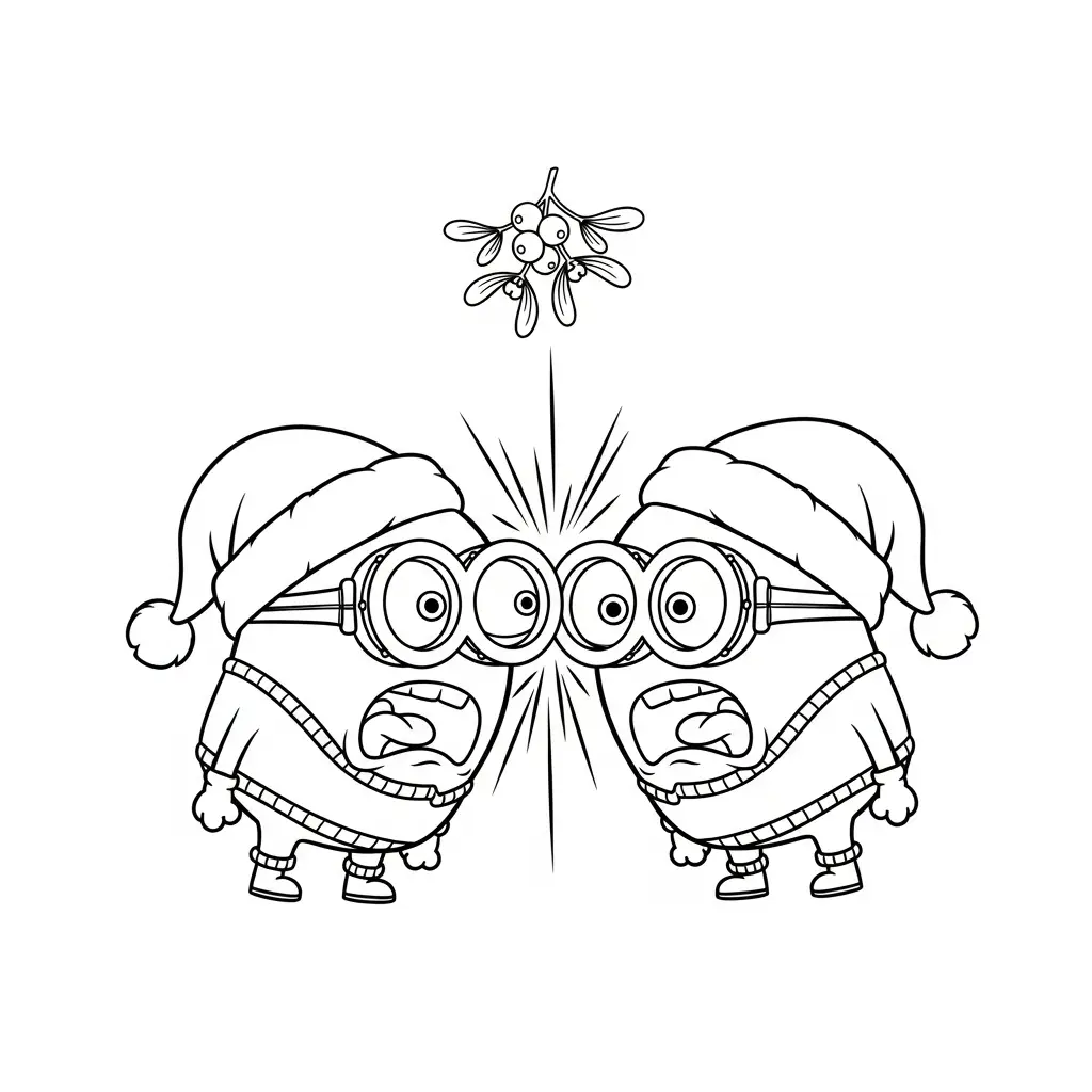 Minion de Navidad para dibujar en línea 1