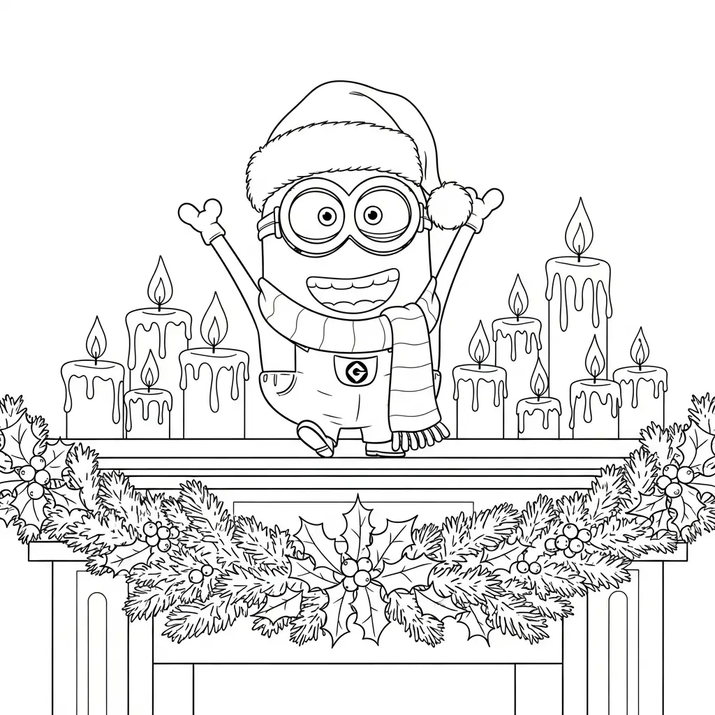 Minion de Navidad para colorear en línea 2