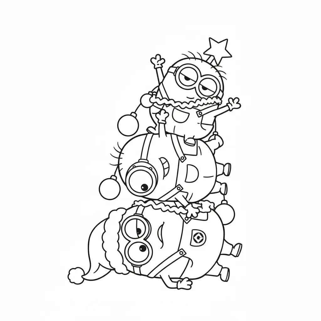 Minion de Navidad para colorear para niño de 5 años