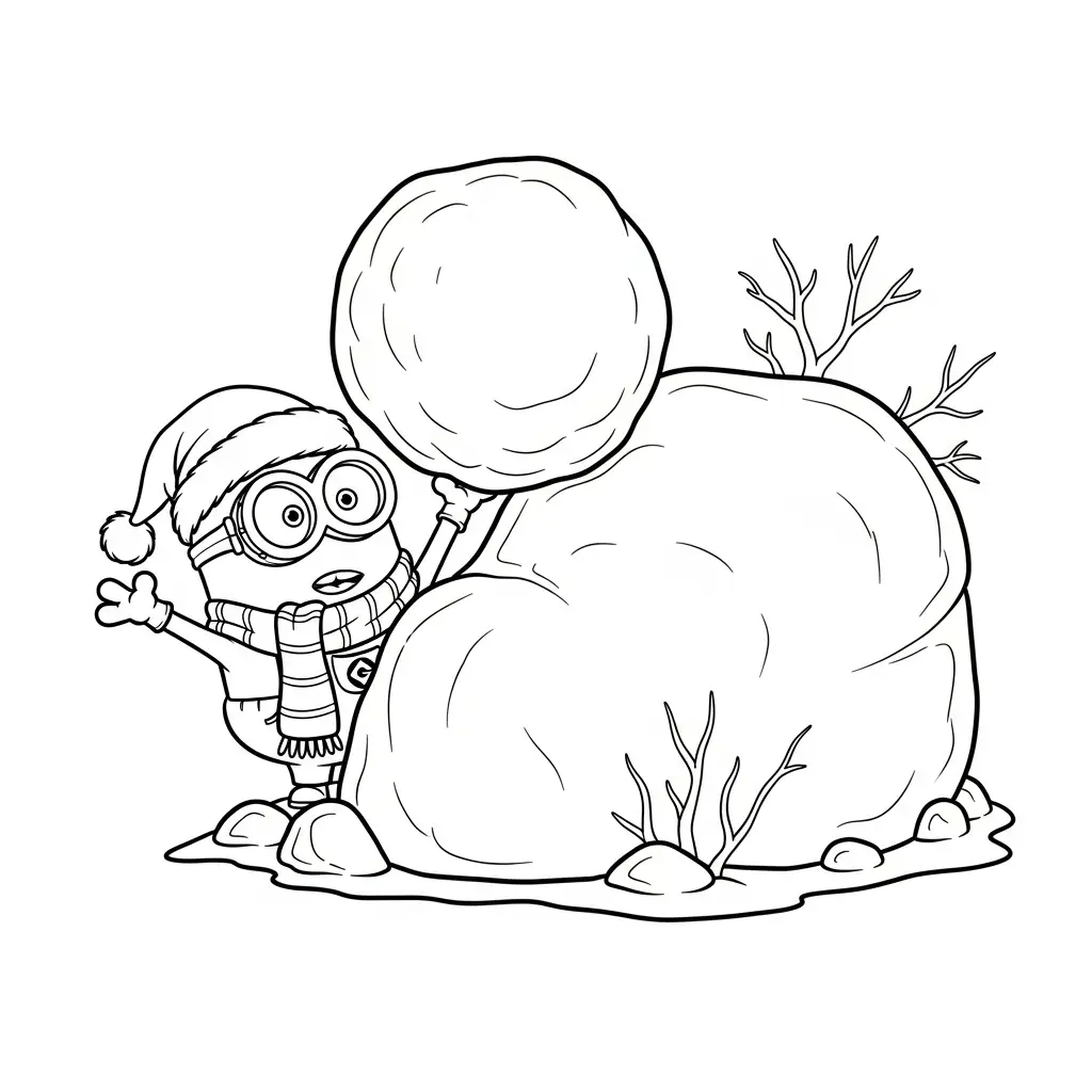 Minion de Navidad para colorear para imprimir gratis 1