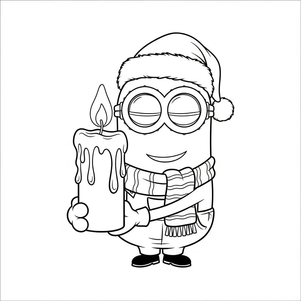 Minion de Navidad para colorear y dibujos