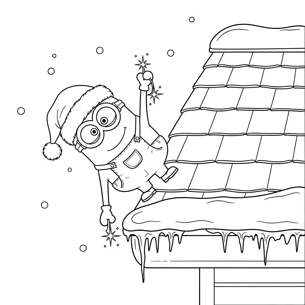 Minion de Navidad para colorear para primaria