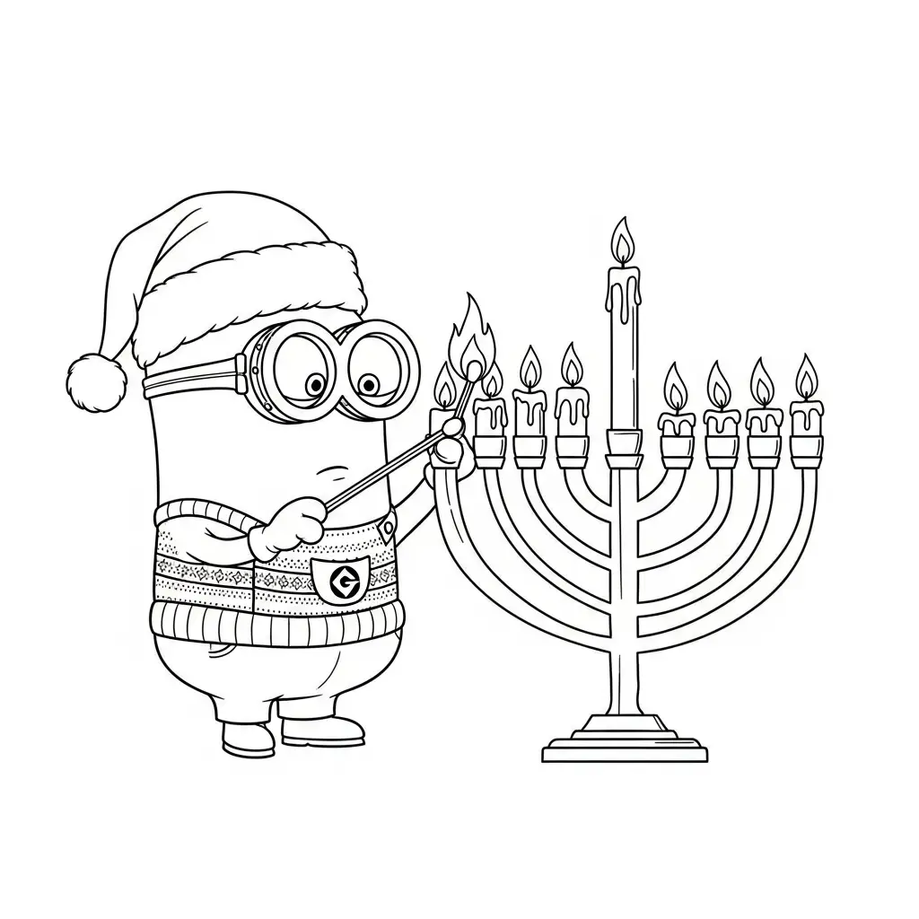 Minion de Navidad para colorear para imprimir para niño de 7 años 2