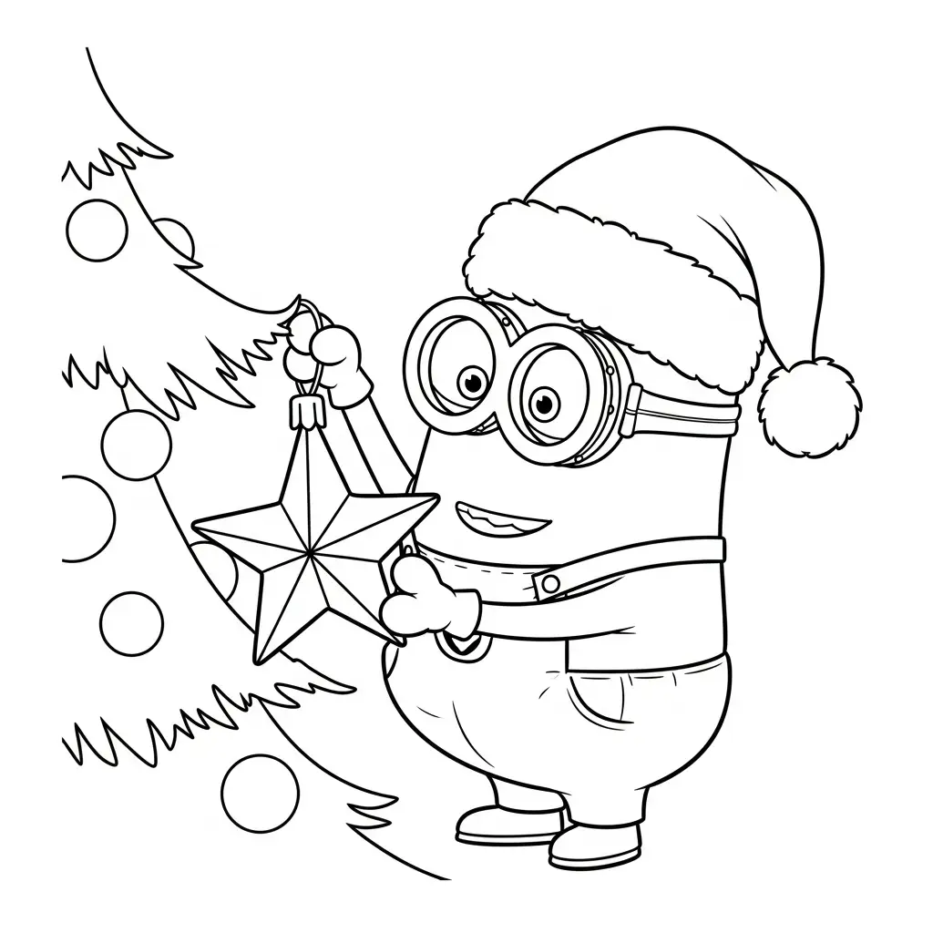 Minion de Navidad para colorear para imprimir gratis 2